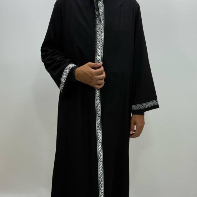 Beyaz Sırmalı Siyah İmam Cübbesi
